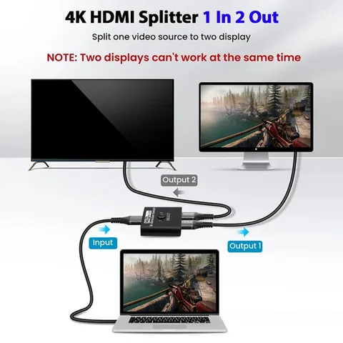 Съемник BGGQGG 4K HDMI-совместимый 2,0 ультраскоростной двухсторонний переключатель 4K @ 60 Гц сплиттер-адаптер для Ps4/3 Xiaomi TV