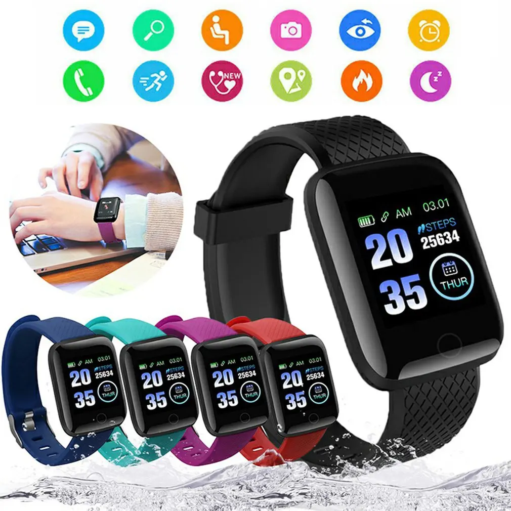 

Newest Smart Watch 116 Plus Fitness Bracelet Heart Rate Blood Pressure Monitor Waterproof Tracker Smartwatch for Android IOS