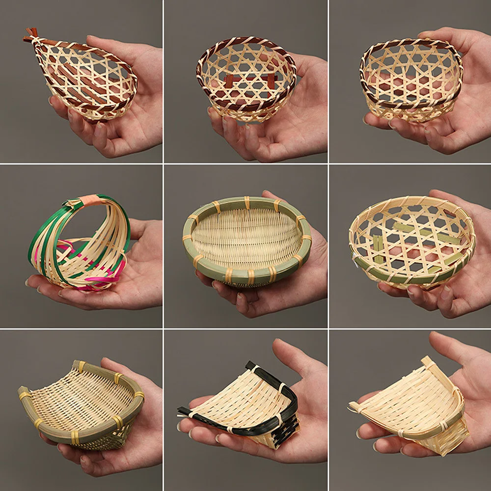 

Mini Bamboo Basket Storage Basket DIY Children Doll Toy Decoration Supplies Micro Ornament Accessories