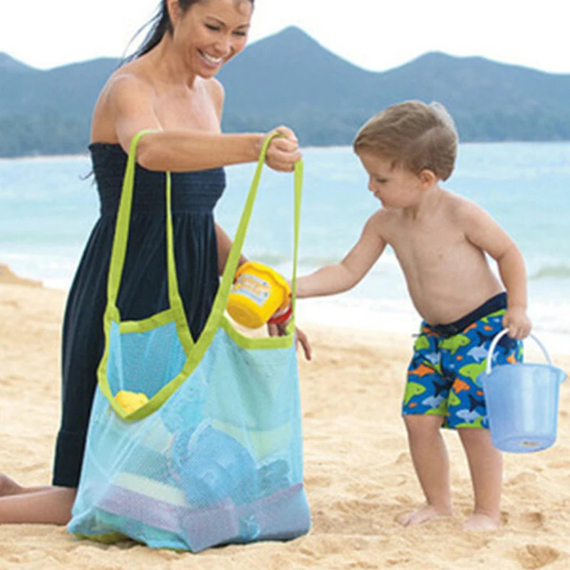 

Portable Children Sand Away Protable Mesh Bag Kids Toys Storage Bags Swimming Large Beach Bag for Towels Women Cosmetic Bag