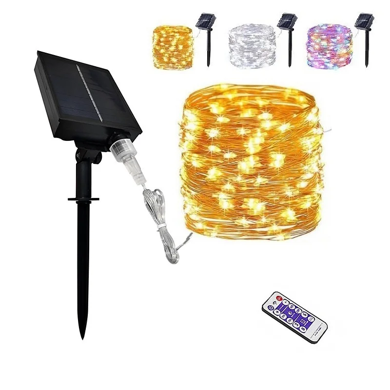 Светодиодная гирлянда на солнечной батарее 737 18650 Водонепроницаемая уличная 50 м