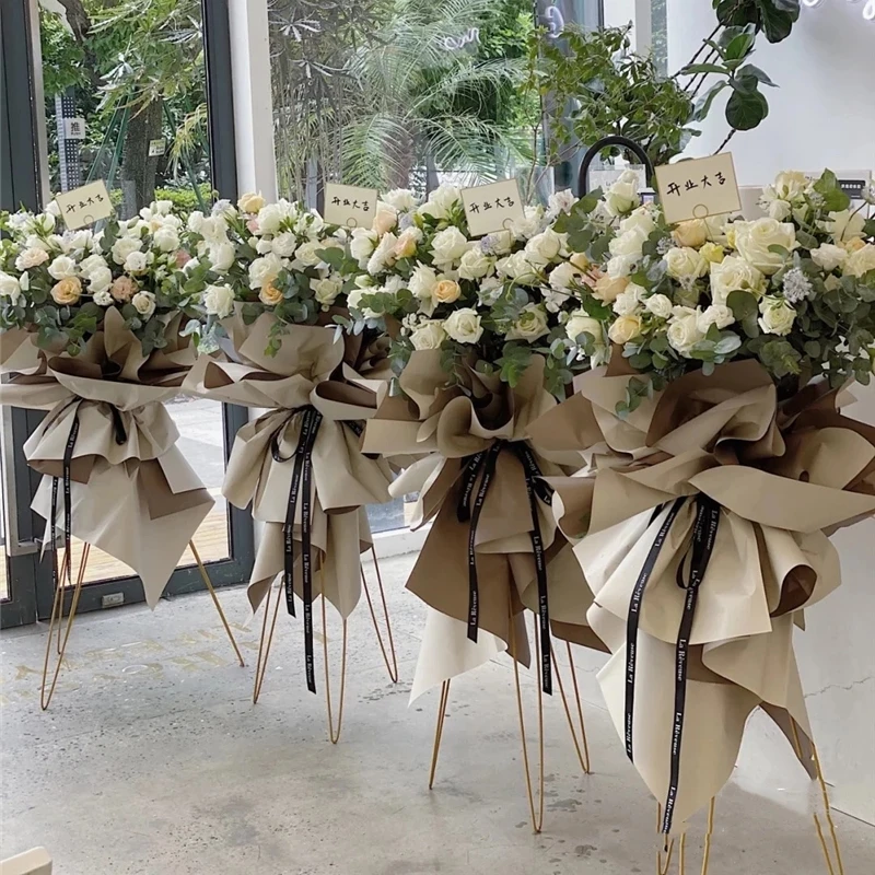 Роскошная позолоченная подставка для корзины цветов Свадебный дорожный гид