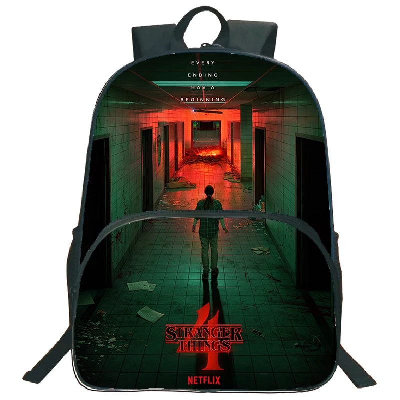 

Boys Girls Stranger Things 4 Backpack Students Children Zipper School Bag Kids Stranger Things School Backpacks Travel Daypack