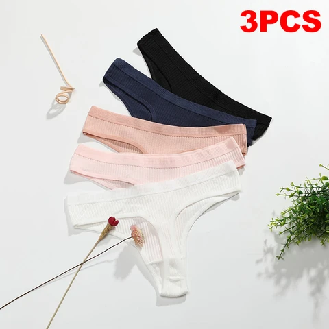 3​pcs Women's Panties Female Underwear Thong Seamless Panties For Women Cotton Briefs Sex G-string Low Waist Underpanties Sexy