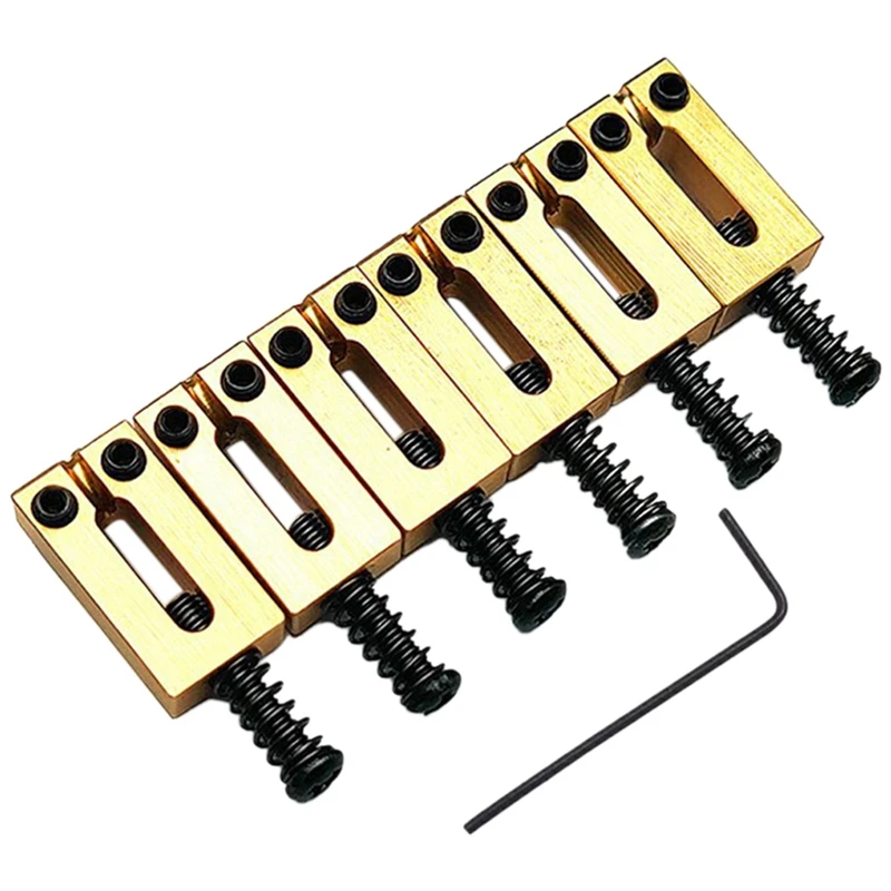 

6 Set Bridge Saddle For Solid Brass Electric Guitar Bridge Bridge Code String Pull String Code String Saddle