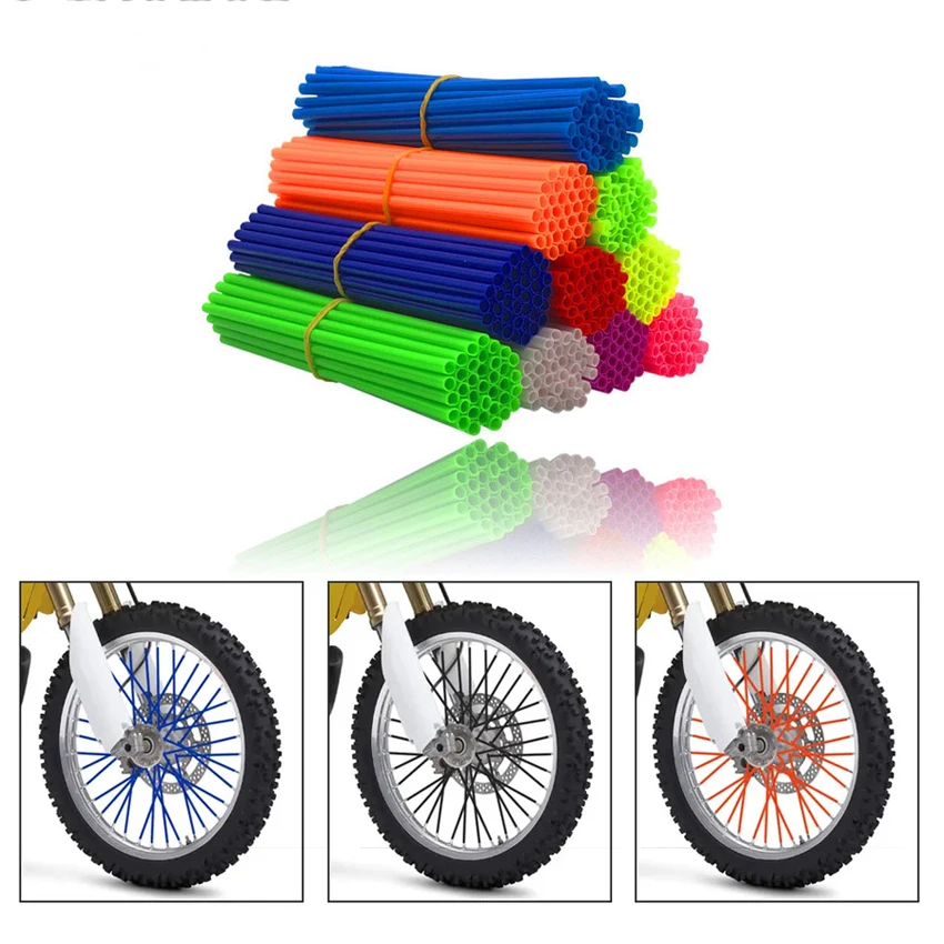 

Universal Motorcycle Dirt Bike Wheel Rim Cover Spoke Skins Wrap Tubes Decor Protector 36pcs/72pcs For KTM HONDA YAMAHA KAWASAKI