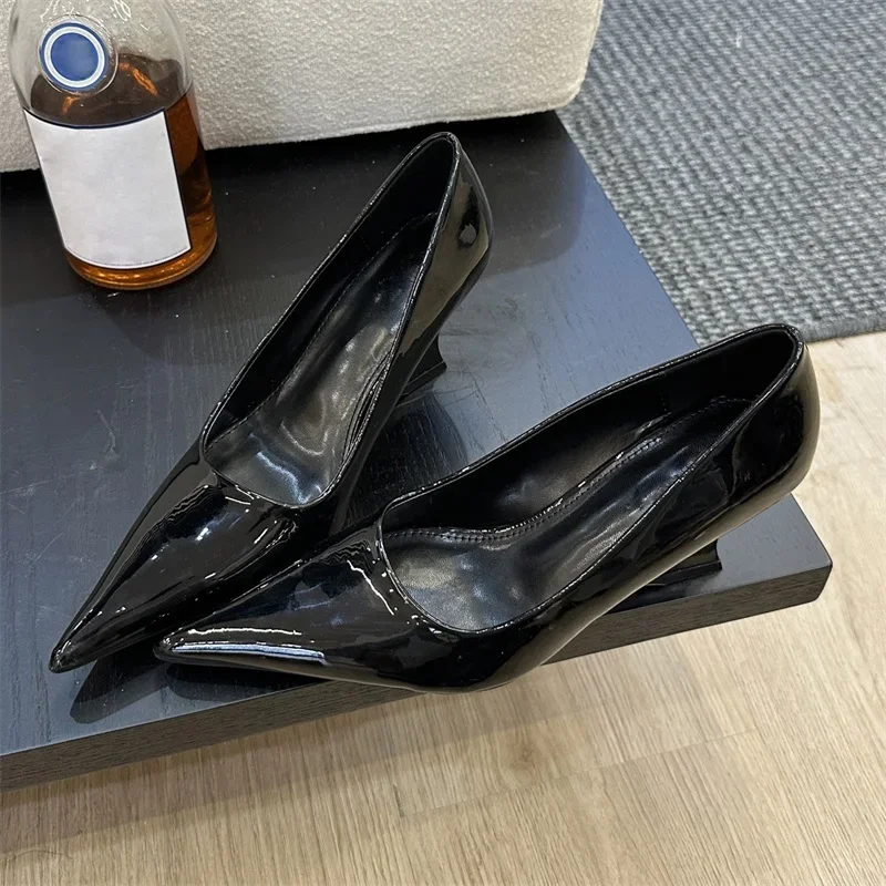 Eilyken новый дизайн лакированные кожаные туфли-лодочки женские туфли на танкетке и
