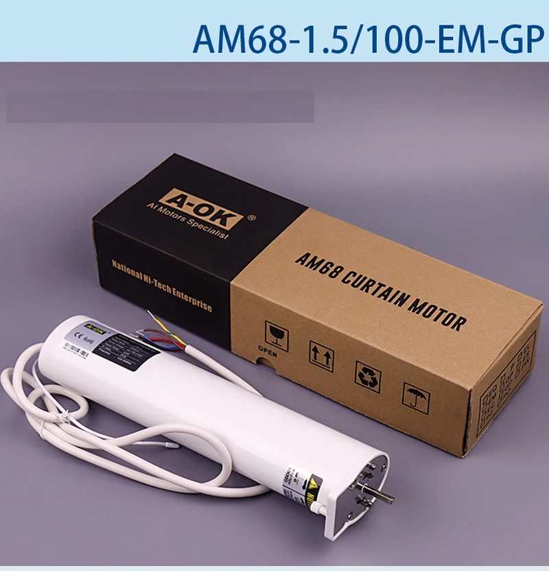 A-OK AM68-1.5/100-EM-GP Пятипроводной электрический мотор для штор с высоким крутящим
