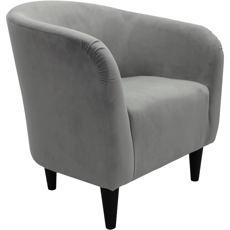 

Microfiber Tub Accent Sofa Chair, Dove Gray Classic Yet Contemporary Living Room Chairs for Bedroom Home Furniture