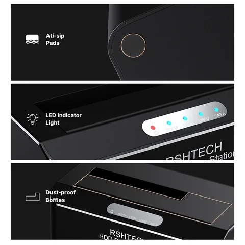 RSHTECH USB 3.0 к SATA Адаптер корпуса док-станции для внешнего жесткого диска для твердотельного накопителя 2,5 дюйма/3,5 дюйма с устройством чтения карт SD/TF