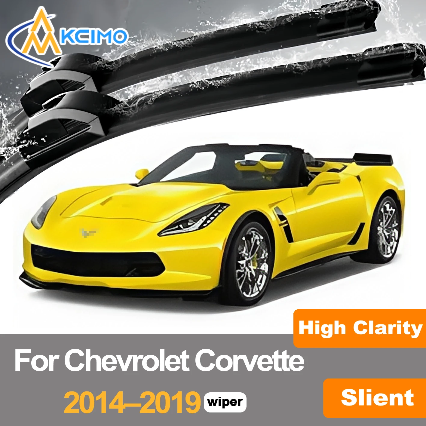 Фото Комплект из 2 передних дворников для Chevrolet Corvette/C7 (2014–2019) Всепогодные резиновые щетки стеклоочистителя (пара), комплект точной посадки №1