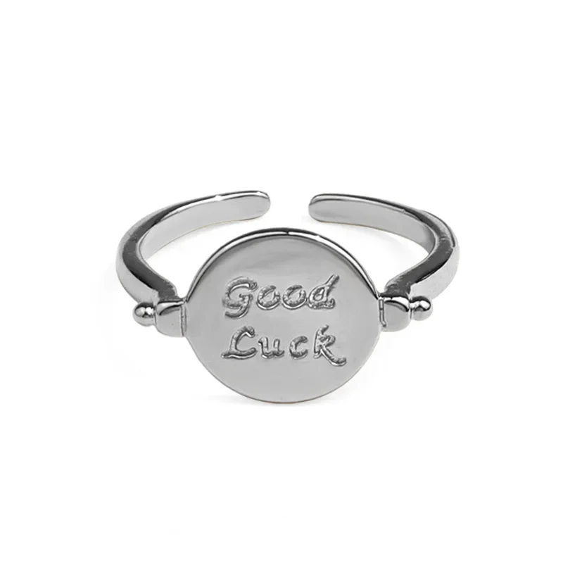 Женское кольцо с английскими буквами простое Открытое в стиле ретро