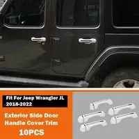 For Jeep Wrangler JL 4DR 2018-2022 Side Door+Tailgate Handle Cover White 10PCS