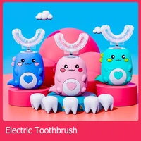 children electric toothbrush smart 360 degrees u shape automatic cartoon pattern kids toothbrushes rechargeable sonic toothbrush