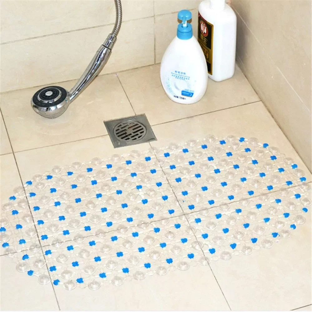

Rectangle PVC Anti-skid Bath Mats Soft Shower Bathroom Massage Mat Suction Cup Non-slip Bathtub Carpet Large Size