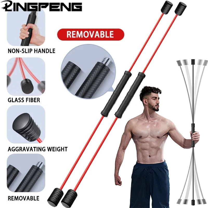 

Многофункциональная спортивная эластичная тренировочная палочка для тренировки, Антивибрационная палочка для сжигания жира для уменьшен...