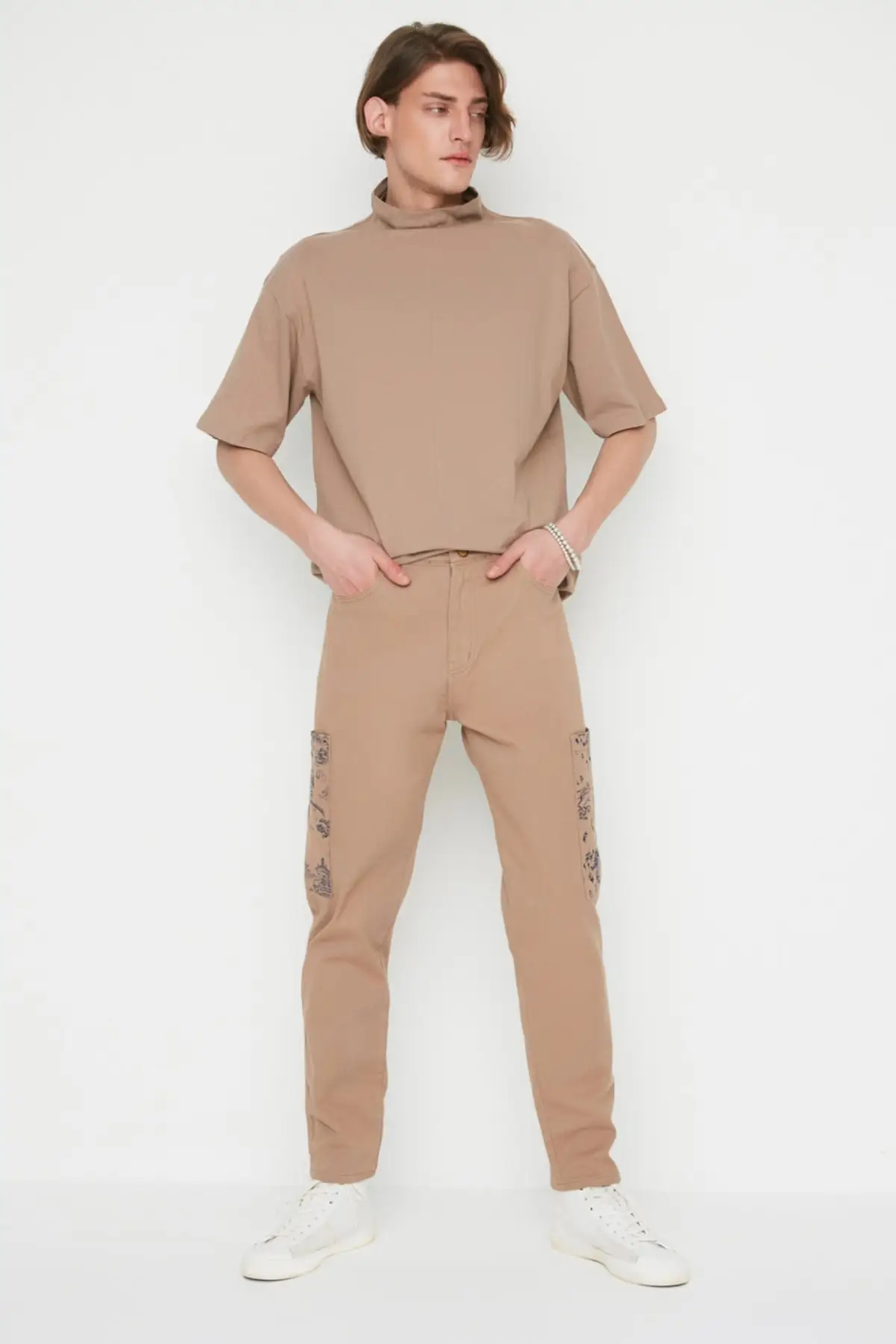 

Camel men's Straight Fit Pocket Printed Trousers TMNSS22PL0395