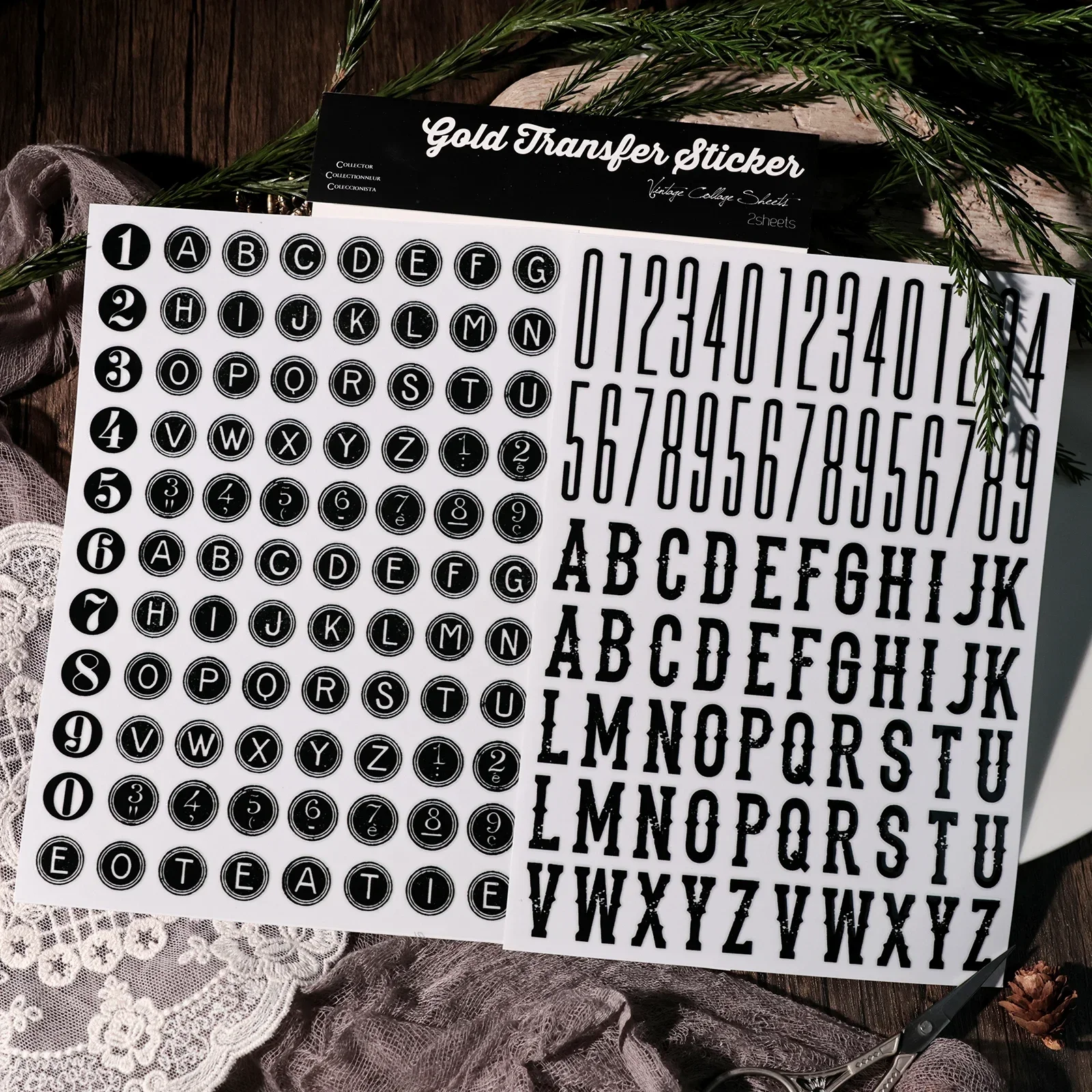 2 листа наклейки с алфавитом и фразой мусорный журнал черные для рукоделия альбом