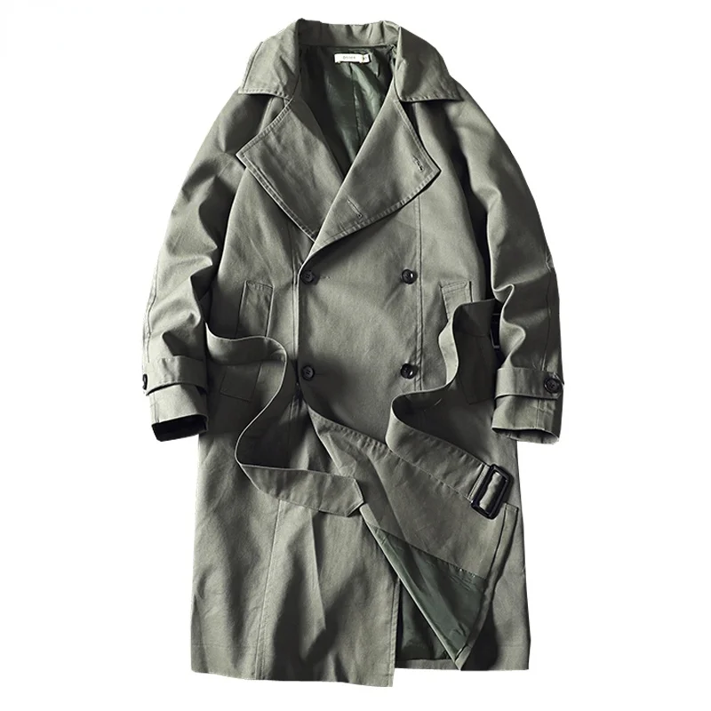 

2021 New Men Trench Coat Men Jacket Overcoat Casual Men's Windbreakers Solid Color Men Fashion Outwear JP62