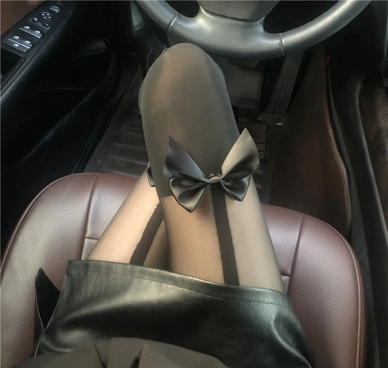 

Plus Size Sexy Woman Bow Pantyhose Tattoo Mock Bow Fishnet Collant Sexy Stockings Conservative Vintage Tights for Girls Women