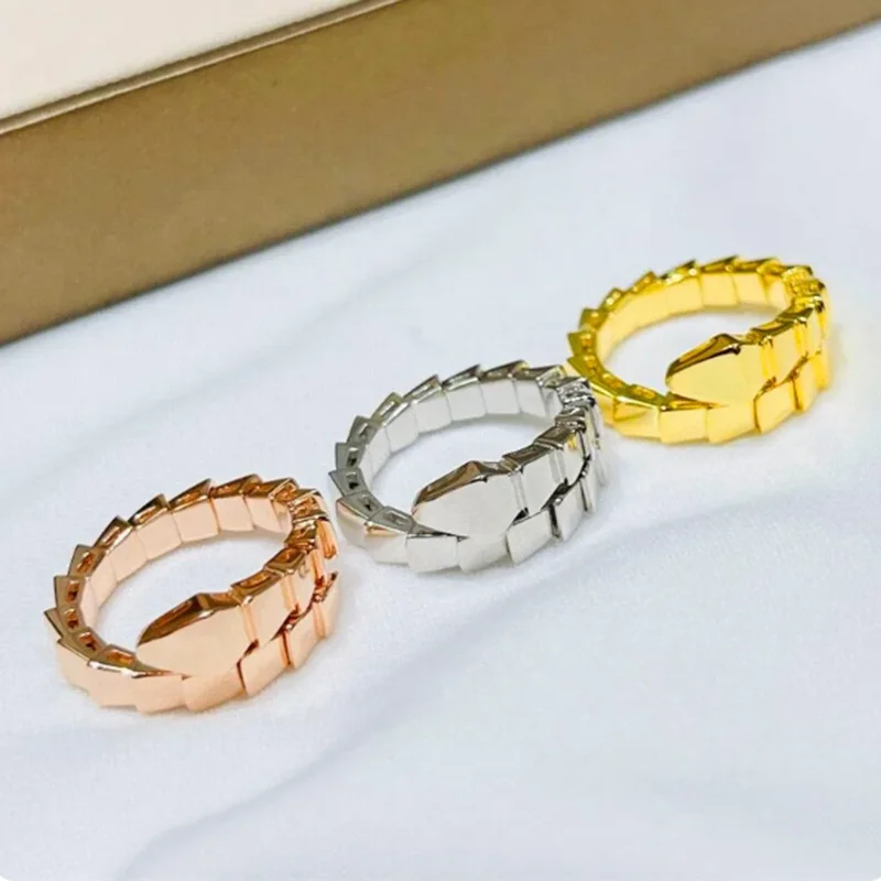 

Женское классическое кольцо из стерлингового серебра 925 пробы с голой змеей, простое модное изысканное ювелирное изделие