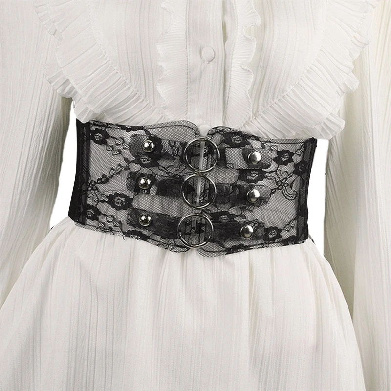 

Gothic Solid Color Lift Up Female Waist Corset Floral Pattern Belt Women Fashion Slimming Waistband Adjustable Corsets