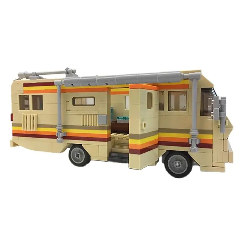 Фото MOC 17836 строительные блоки Bad RV Lab RV Truck, строительные блоки, блоки Уолтер Уайт, машина для лекарств, высокотехнологичные Обучающие Детские игру... №2