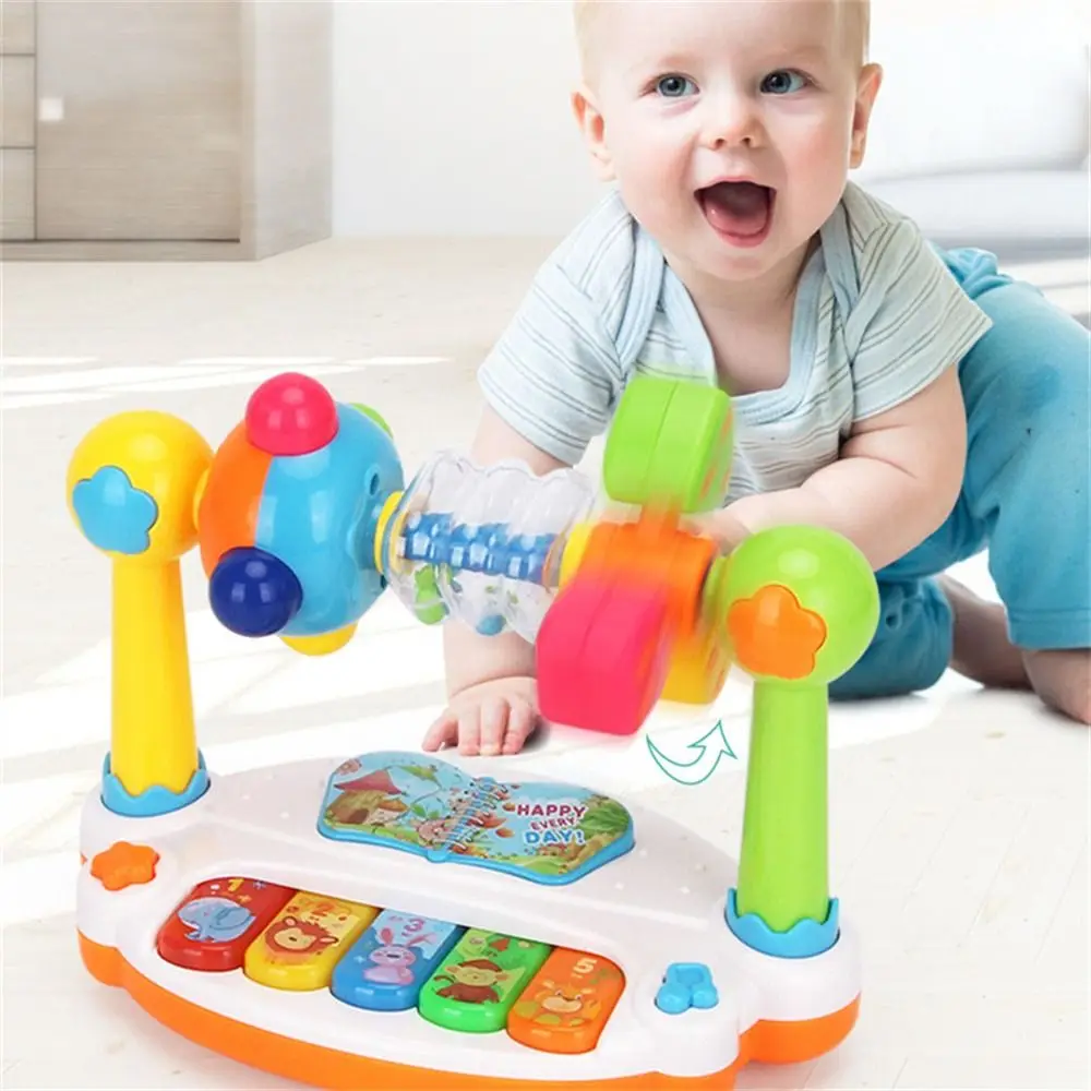 

with Light Sound Baby Piano Toys Animals Sounding Rotating Bell Sounding Keyboard Electric Flashing Baby Playing