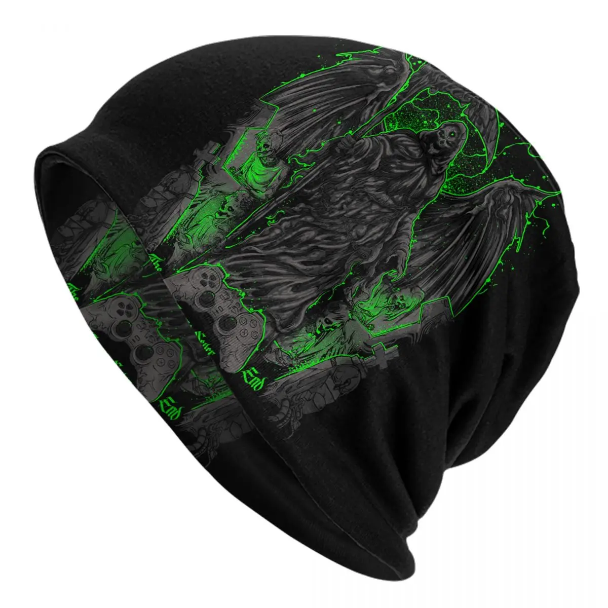 

Vintage Man Woman Death Grim Reaper Game Lover Bonnet Hats All Season Beanie Skull Goth Game Never End Things For Men Women