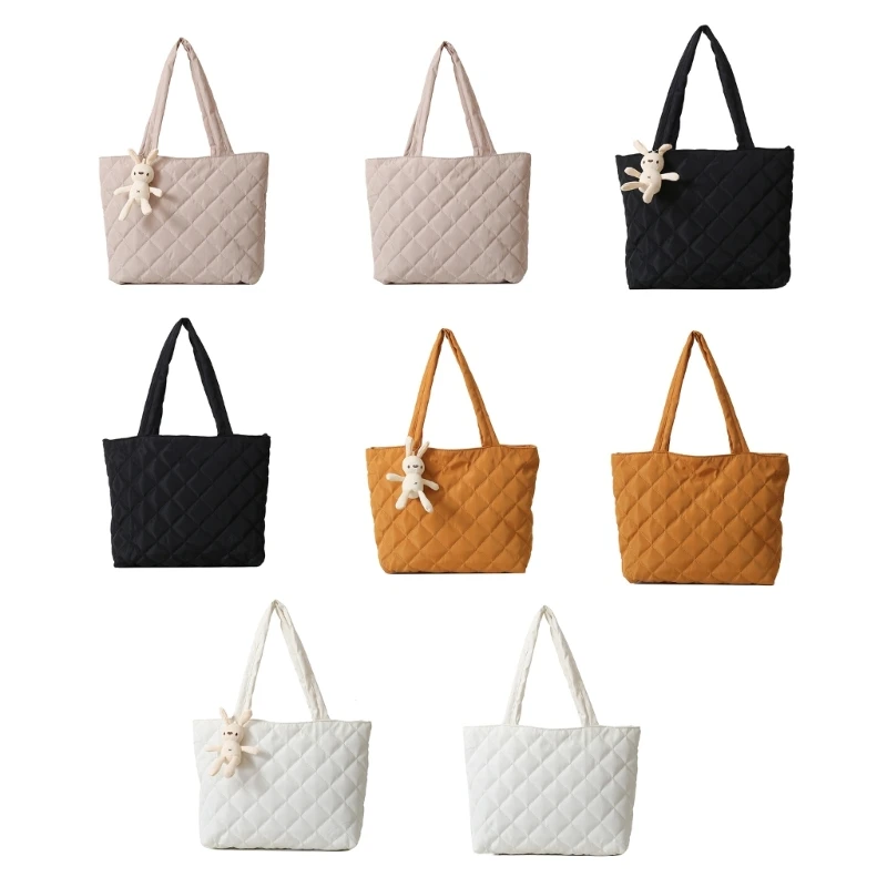 E74B Сумки через плечо с нейлоновой подкладкой и стеганой Женская сумка-шоппер