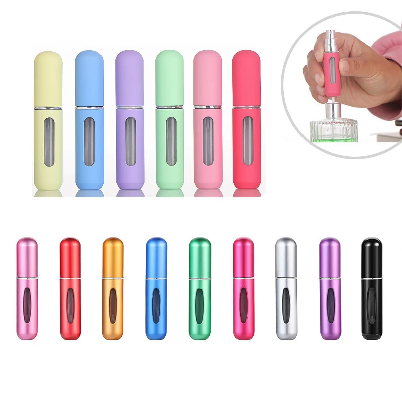 Perfume Spray Bottle 5ml 8ml Portable Bottom Filling Macaron Color Pressed Empty Liquid Container Atomizer Refillable Bottling
