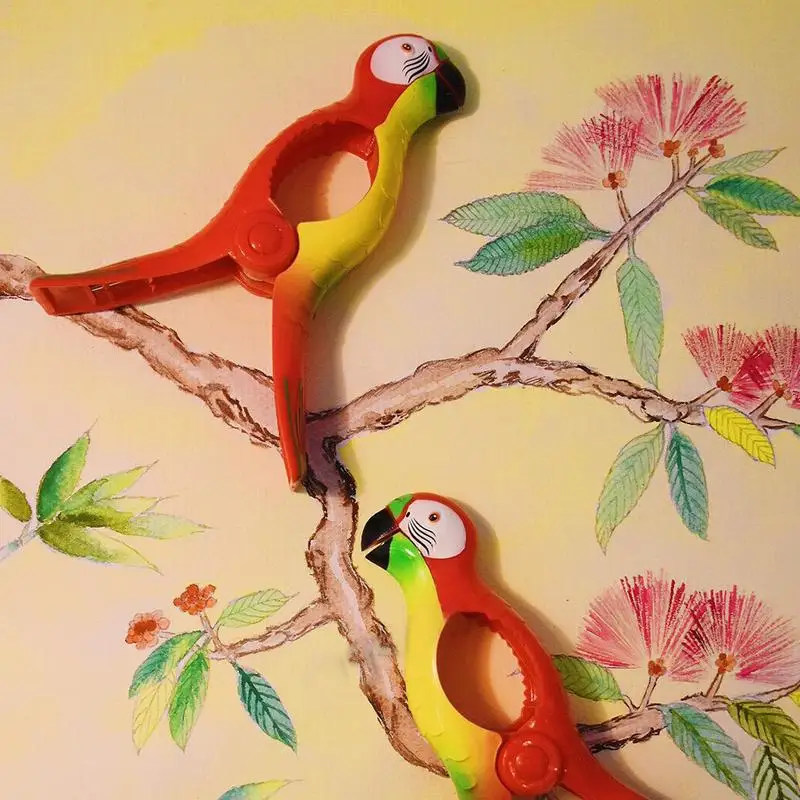 

Pcs Parrot Bird Plastic Beach Slipper Towel Clips Large Sun Bed Lounger Holder Pool Clothes Peg Quilt Clip Sock Clips Clothes 4