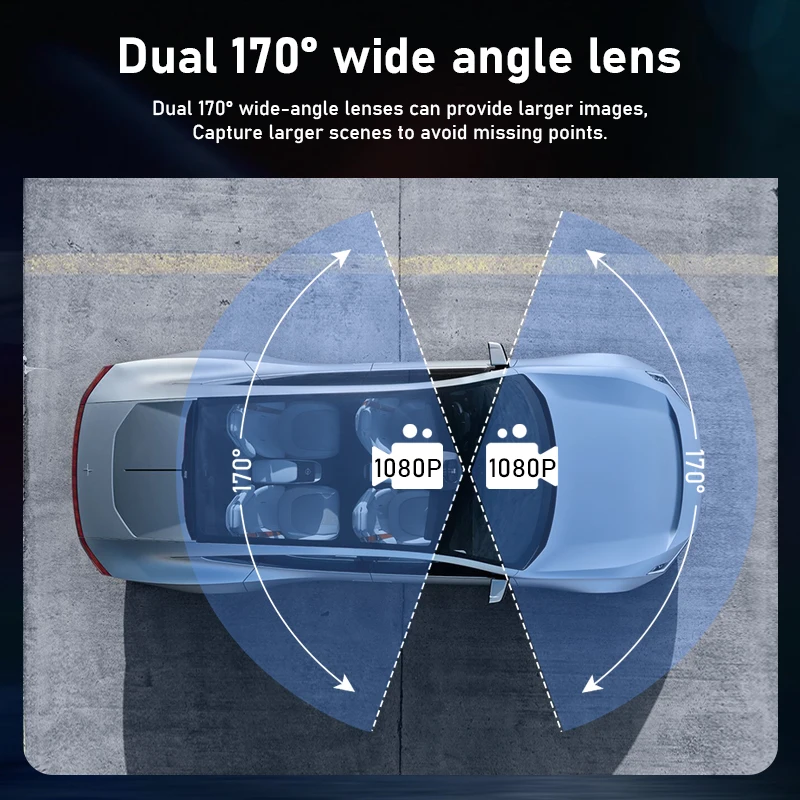 $48.00 Dash Cam 3 Cameras Front and Inside 1080P HD Rear Camear GPS Track Vehicle Black Box Car Video Recorder for Taxi Uber