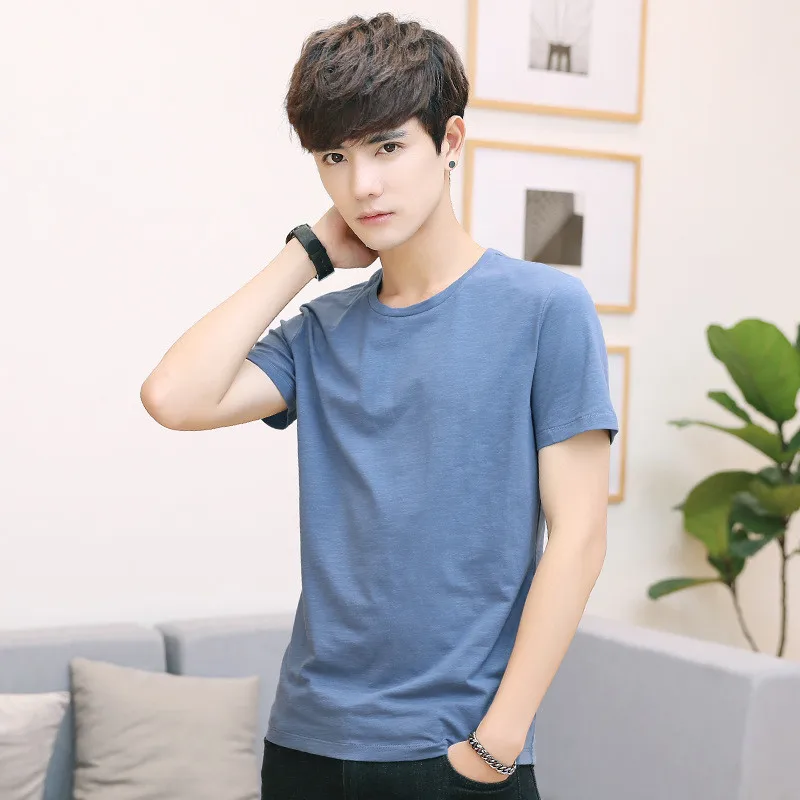 

8712-T-Summer short-sleeved t-shirt men's Korean version of the men's bottoming shirt round neck clothes compassionate