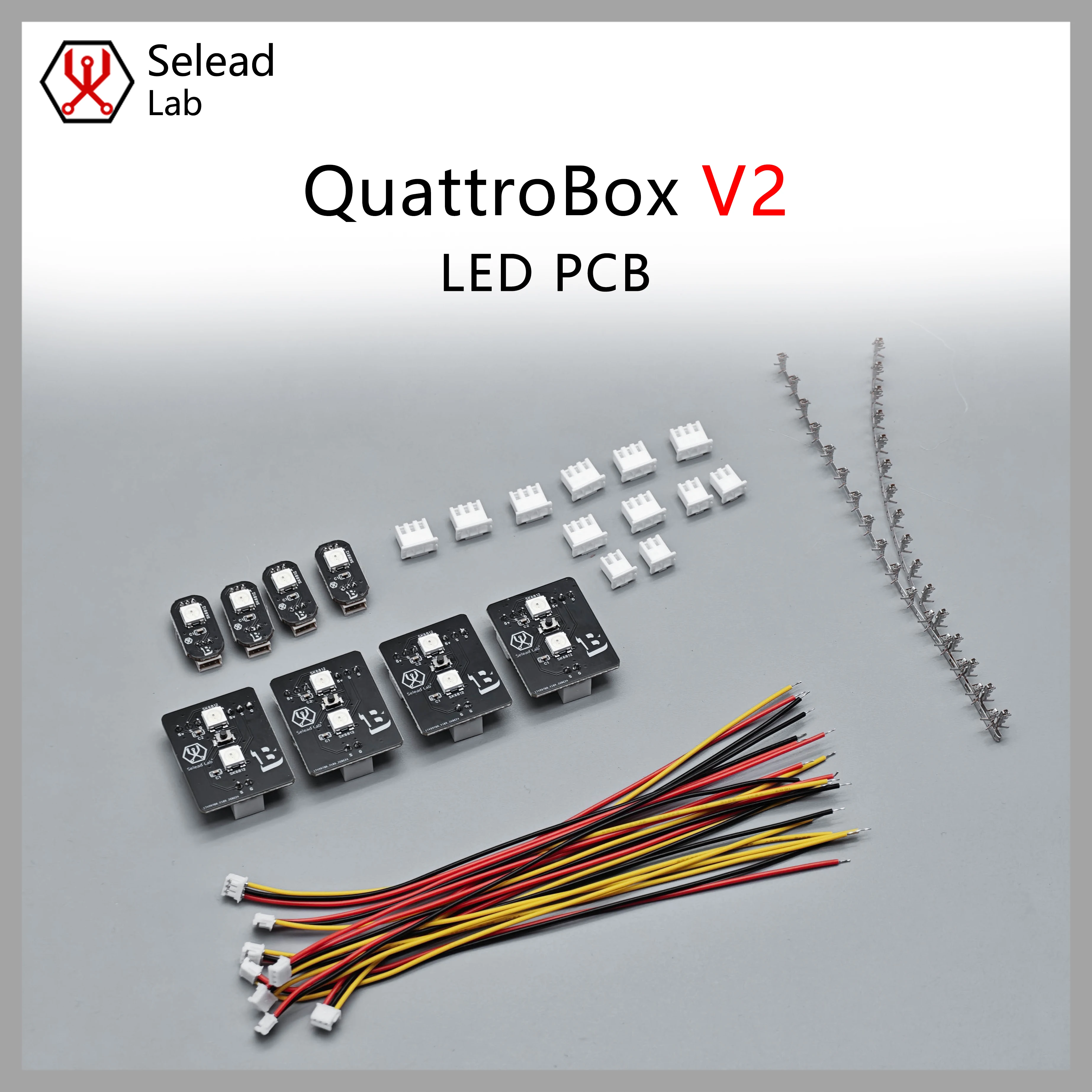 Фото Плата RGB LED-подсветки Seleadlab QuattroBox V2 Upgrade PCB с кнопками для замены оригинальных неопиксовых кнопок, запчасти для 3D-принтеров MMU №1