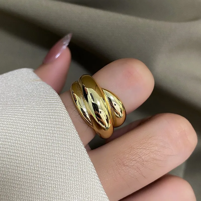 

Bohemian Classical Geometric Ring Silver Opening Adjustable Lady Elegant Simple Metal Bangle Wedding Engagement Jewelry Gift