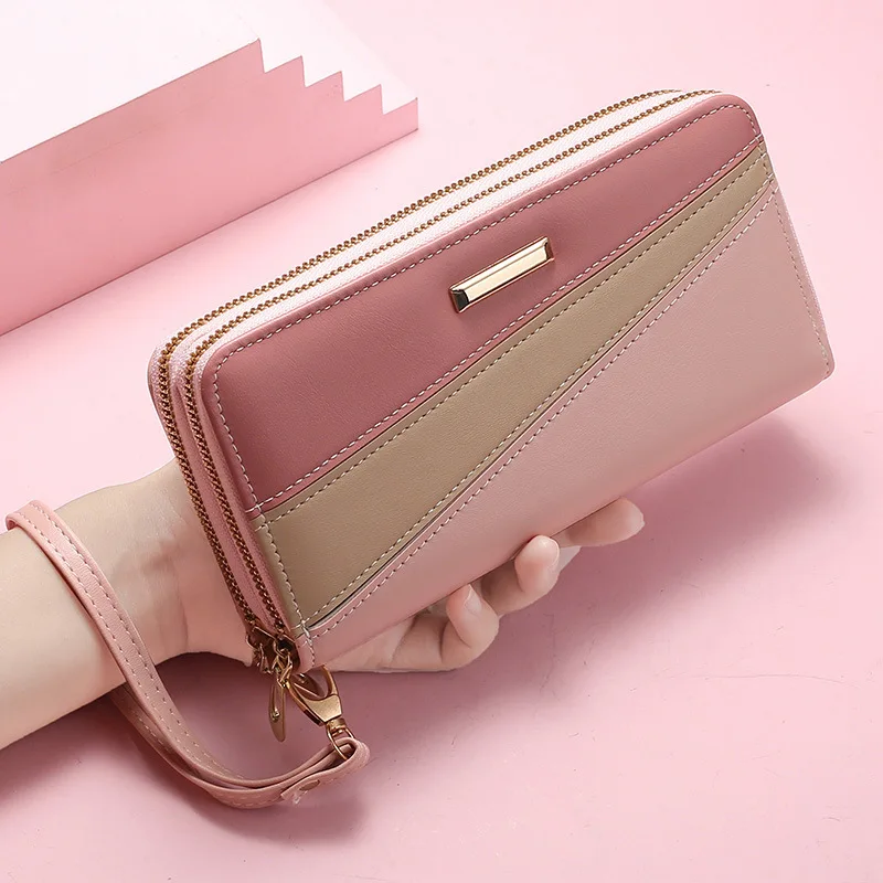 

Fashion Long Wallet for Women PU Leather Luxury Coin Purse Card Holder Large Capacity Double Zipper 2 Layer Female Clutch Wallet