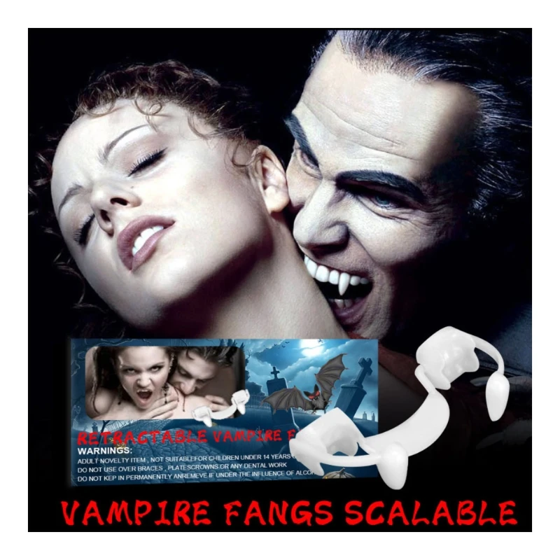 

Realistic Fangs Scary Teeth April Fool Trick Props Halloween Party Dress Up Accs
