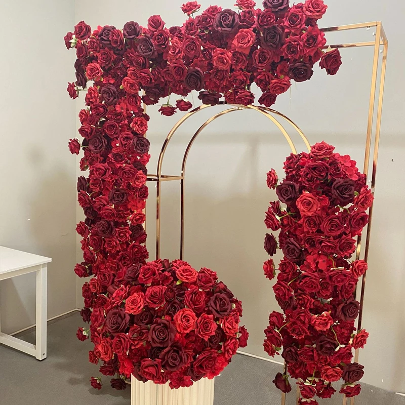 Роскошные искусственные цветы с красной розой свадебное украшение дорожный