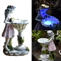 garden solar lights luminous fairy girl outdoor landscape statue lamp yard art ornaments angel figure sculpture crafts decors