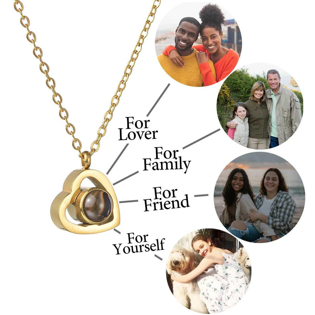 Ожерелье Atoztide для женщин и мужчин индивидуальное проекционное ожерелье с