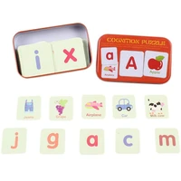 anti tear flash cards learning alphabet puzzle cards matching puzzle cognitive early educational learning toys mental storage