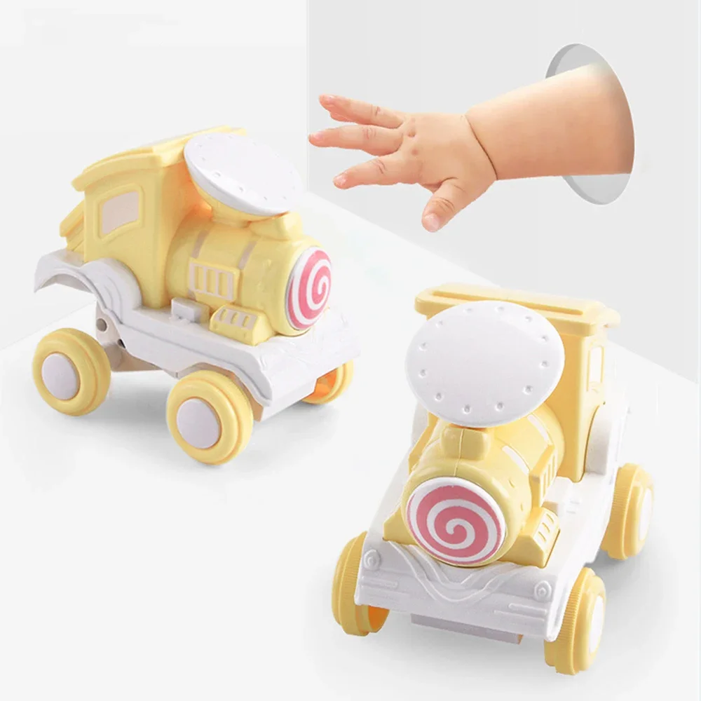 

Diecast Cartoon Stunt Rolling Train Toys Boys Vehicle Toys Press Inertial Car Plastic Model Car Educational Toys for Kids Babies