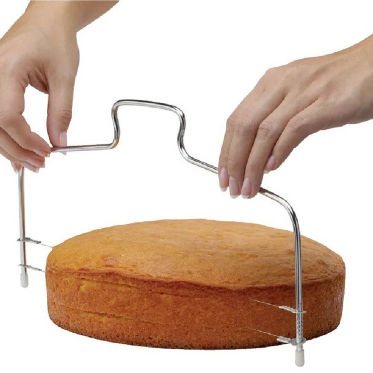 

Double Wire Cake Cutter Slicer Adjustable 2 Line Stainless Steel DIY Butter Bread Divider Pastry Knife Kitchen Baking Tools New