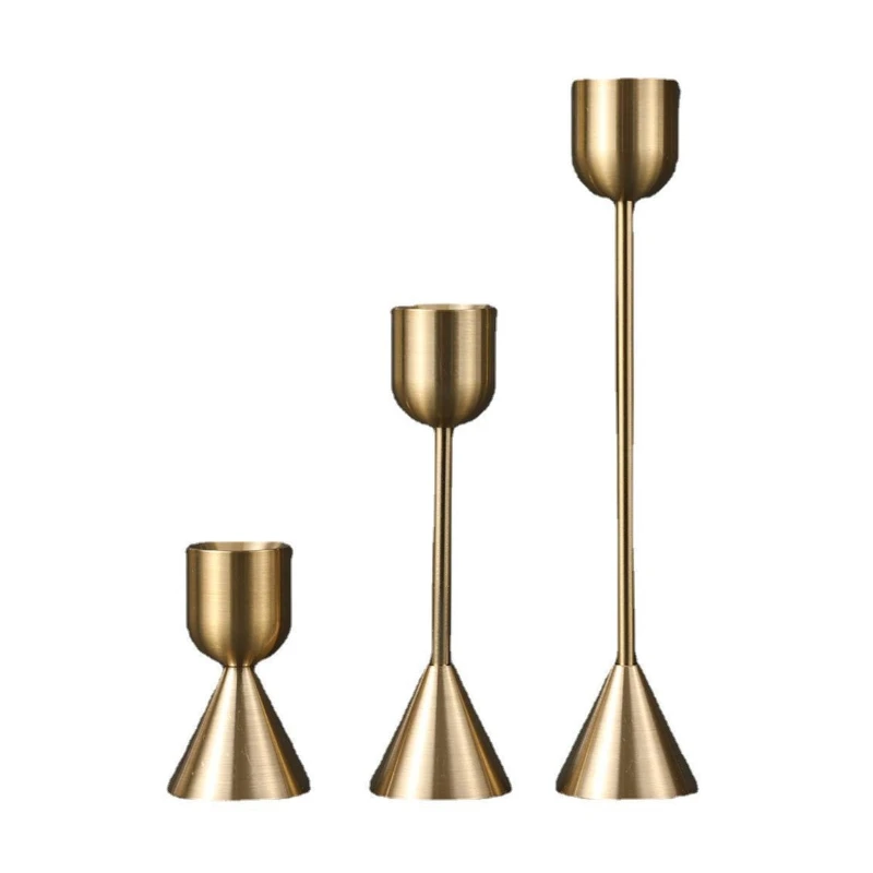 Metal Candle Holders 3pcs/set Wrought Iron Candlestick Cup Stand Holder for Home Wedding Birthday Party Decoration Ornaments