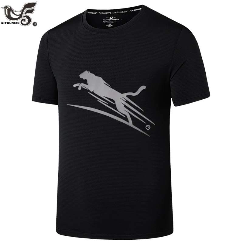 

T-shirt men 6XL 7XL 8XL summer Print anime wolf Quick dry Short sleeve mens Joggers Running Top stretch Fitness casual t shirt