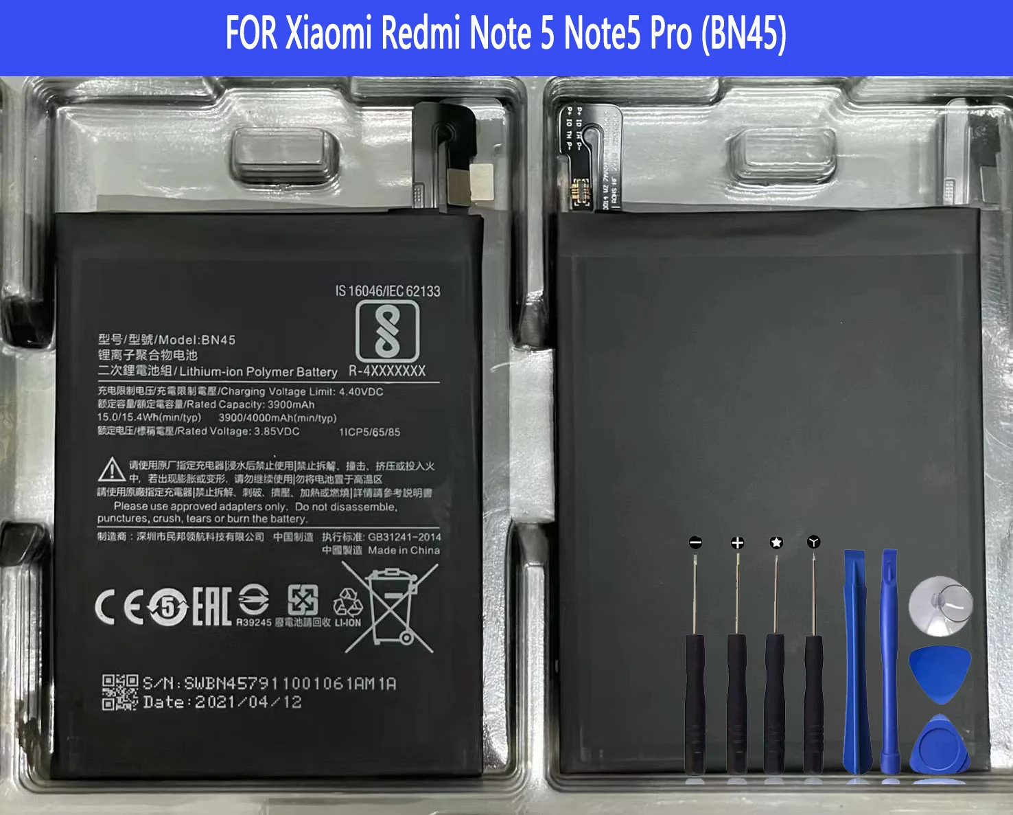 BN45 BATTERY FOR Xiaomi Redmi Note 5 Note5 Pro Repair Part Original Capacity Phone Batteries Bateria