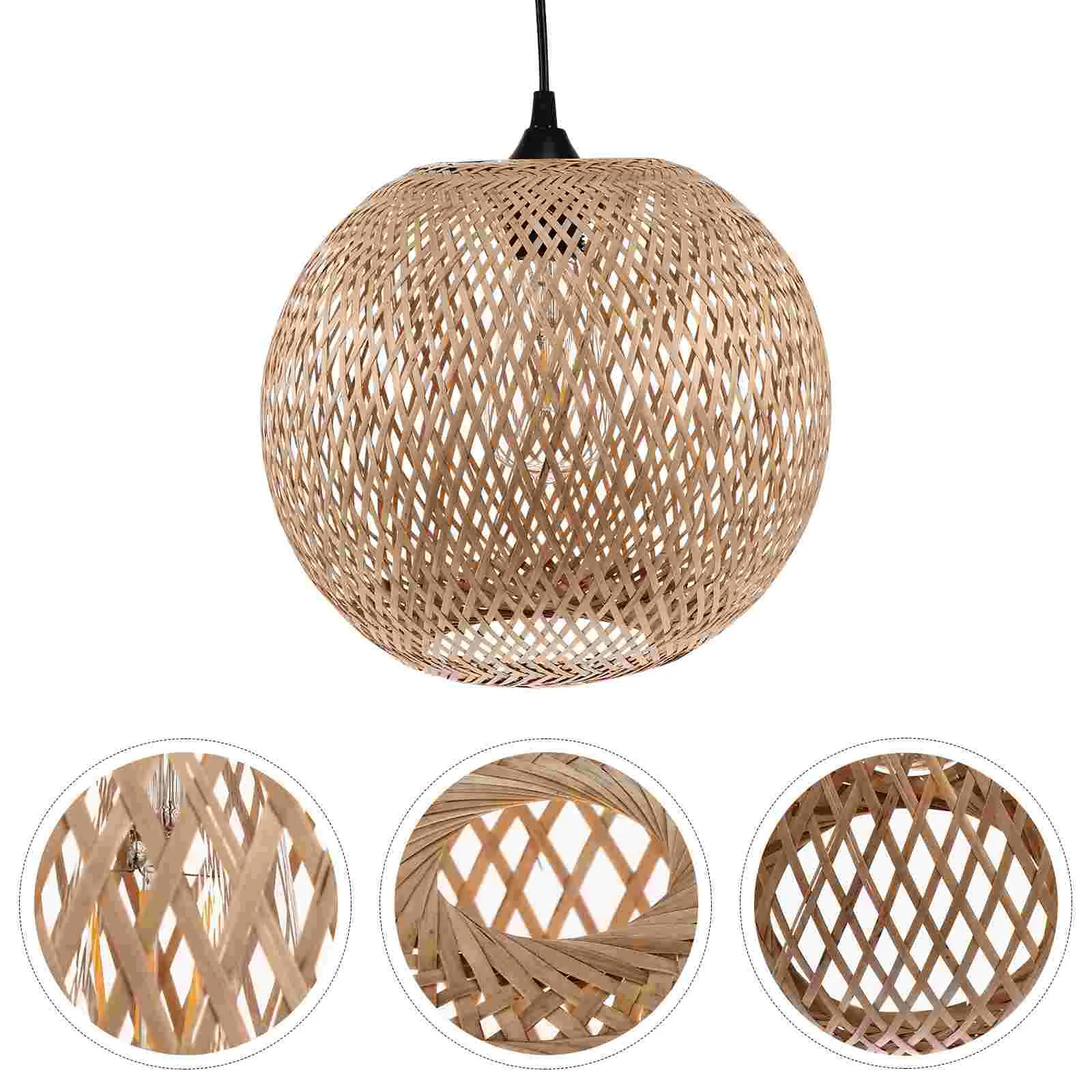 

1 Set Bamboo Weaving Chandelier Weaving Light Ceiling Light (with Light)