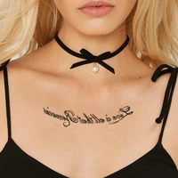 waterproof temporary tattoo sticker black english alphabet fake tattoos flash tatoo arm hand chest neck body art for women men