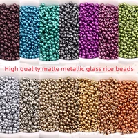 high quality matte metallic glass rice beads hand diy bead embroidery beaded accessories for clothing accessories etc